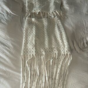 Ivory Crochet Fringe 2 piece